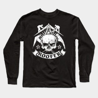 Roofer Vintage Logo Design Long Sleeve T-Shirt